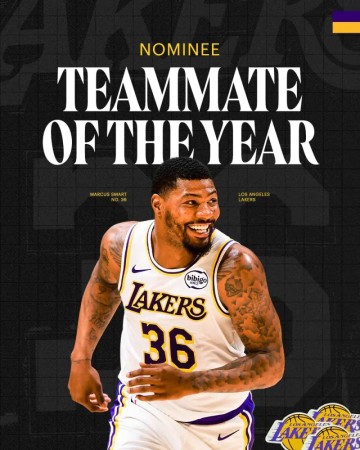 开云体育官网-湖人官方：恭喜斯马特入选最佳队友奖的候选名单！